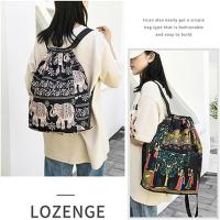 Mochila de tela Oxford con cordón, bolso de mensajero ligero exótico, bolso de hombro plegable de gran capacidad, Outddor - details 4