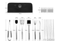 Juego de Herramientas para Parrilla BBQ de Acero Inoxidable Set de 20 Piezas para Picnic y Camping - details 0