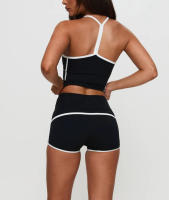 Moda Spice Girl Traje de contraste Cuerpo delgado Halter Suspender Pantalones calientes atractivos Verano europeo y americano. - details 7