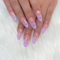 24Pcs Uñas Postizas De Póker Manicura Ballerina Removible Almendra Uñas Falsas De Decoración Para Mujeres Y Niñas Uñas Postizas De Cuchara Completo - details 8