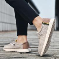 Zapatos de lona informales para hombre, vulcanizados planos transpirables sin tirantes, para conducir, talla grande 48 - details 3