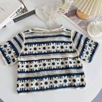 Chaleco de Crochet Floral Cuello Cepillado, Manga Corta Abierta, Cardigan Chic de Verano para Mujeres - details 5