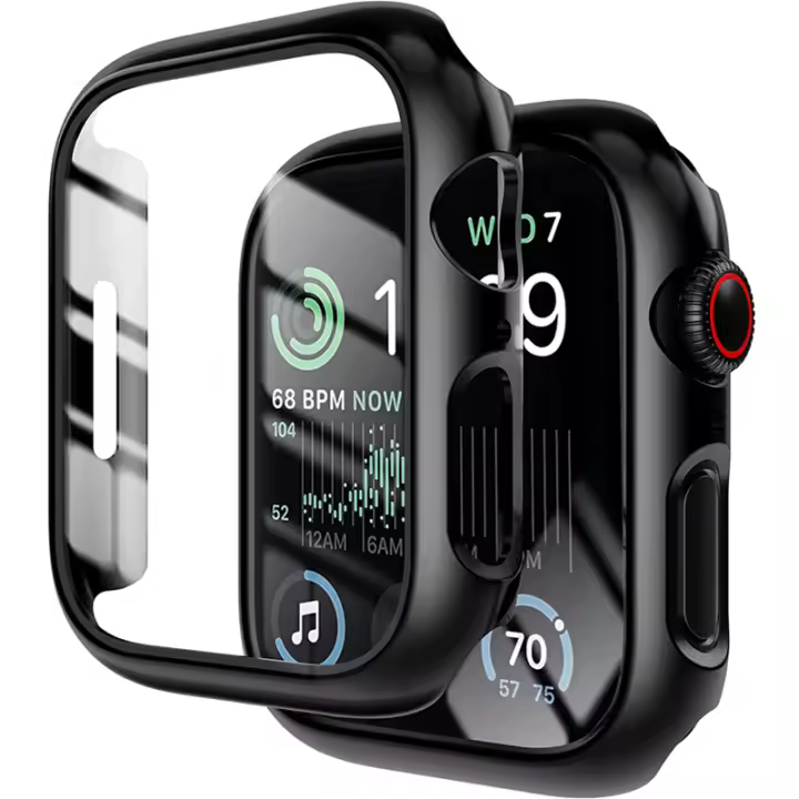 Caso para la caja del reloj 8 7 6 se 5 3 iwatch acssorie protector de pantalla vidrio serie 44mm 40mm 41mm 45mm 42mm 38mm - 1