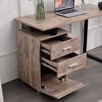 Escritorio Moderno de Madera y Acero 3 Cajones, Porta Ordenador, Diseño de Mesa de Trabajo, 120 x 50 x 75 cm, Decoración para Casa y Oficina - details 13
