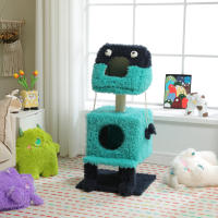 PAWZ Road 2 en 1 Árbol para gatos con postes rascadores de sisal, condominio acogedor, pequeño árbol para gatos de interior, linda casa de cama para gatos, juguetes para mascotas - details 12