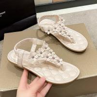 Sandalias de fondo plano impresas en flores para mujeres, sandalias de playa impresas en flores - details 16