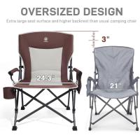 Silla de Camping Plegable 230KG Cargable Silla Plegable 62cm Anchura de Asiento con Bolsillo Lateral y Portavasos Silla Plegable de Gran Tamaño para Camping Exterior Balcón Jardín - details 27