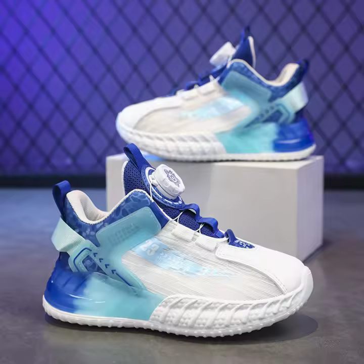 Zapatos Deportivos para Niños 2025 Zapatillas de Baloncesto para Primavera y Otoño con Botón Giratorio - 1