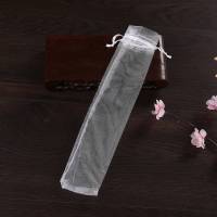 Abanico de mano plegable de Organza con cordón, bolsas de regalo de recuerdo de boda, color blanco, 50 piezas - details 4