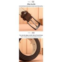 Cinturón de Gamuza para Hombre Hebilla de Aleación Retro Talla Grande Auténtico De Alta Gama - details 1