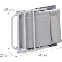 Plegable con Reposacabezas, Abrebotellas y Reposabrazos, Sintético-Acero, Gris - details 4
