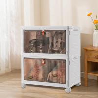 Caja de almacenamiento de plástico plegable, gruesa y duradera, transparente, apilable con tapas y ruedas, para dormitorios, salas de estar, coche - details 14
