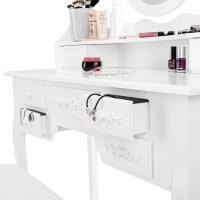 tocador de Maquillaje, Estilo Vintage, Espejo Giratorio, Taburete Acolchado, 4 cajones, Elegante, Muebles Dormitorio, tocador con Espejo, Espejo Maquillaje, tocadores de Maquillaje - details 48