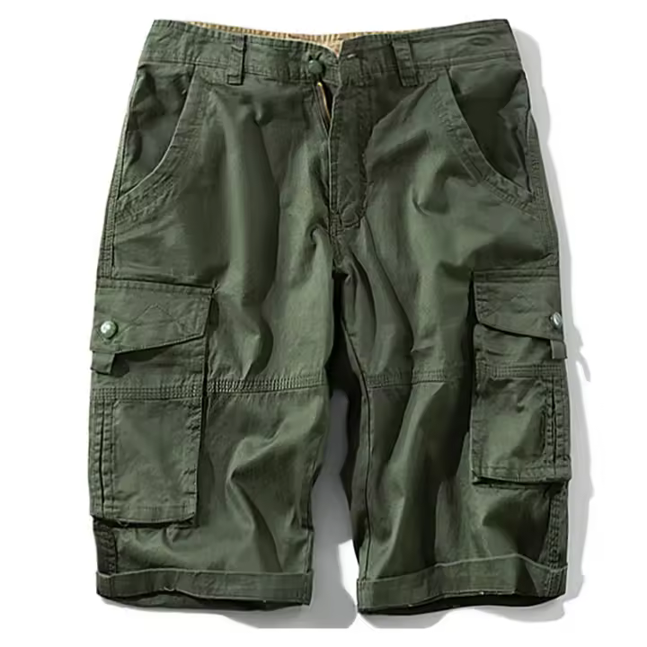 Pantalones cortos cargo de camuflaje de algodón con múltiples bolsillos para hombre - 1