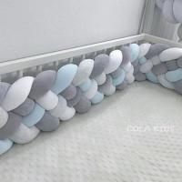 Parachoques para cuna de bebé, circunferencia de cama trenzada para recién nacidos, barrera contra choques, rieles de cama de seguridad para niños, 1,5 M - details 3