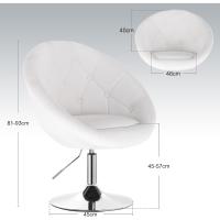Taburete de Bar de Acero Cromado Taburete Bajo de Silla de Bar Taburete de Conferencia de Peluquería Taburete de Oficina Blanco BH41ws-1 - details 2