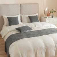 Carrileras Decorativas Para Cama con Patrón de Concha en Terciopelo Nuevo Diseño en Color Gris Rosa Amarillo Azul Verde Material Poliéster Hecho en China - details 23