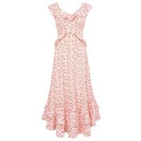 Elegante Vestido Maxi de Chiffon para Mujer GK Cuello en V sin Mangas, Estampado Transpirable, Clásico - details 23