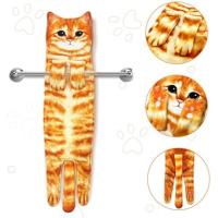 Toallas de mano de gato divertidas para decoración de baño, toalla de gato para Decoración de cocina, lindas toallas de cara colgantes, súper absorbentes suaves A + B - details 1