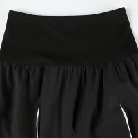 BUNO-Falda grande con costuras contrastantes clásicas en blanco y negro, falda larga de cintura baja, falda drapeada de moda Retro Spice Girl para mujer - details 17