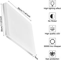 Plafón LED de Techo Cuadrada, Lámpara de Techo Moderna de 48W, 5400LM, IP44, 4500K, Luz Blanca Natural, 30cm - details 1