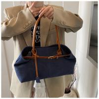 Bolso de hombro vaquero con cierre de cerrojo Simple, bolso elegante Vintage de gran capacidad para axila, bolso de mano informal de PU elegante para mujer - details 16
