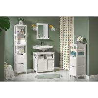 Armario de Baño de Suelo Blanco Estante y Puertas Correderas 60 x 30 x 60 cm - details 9