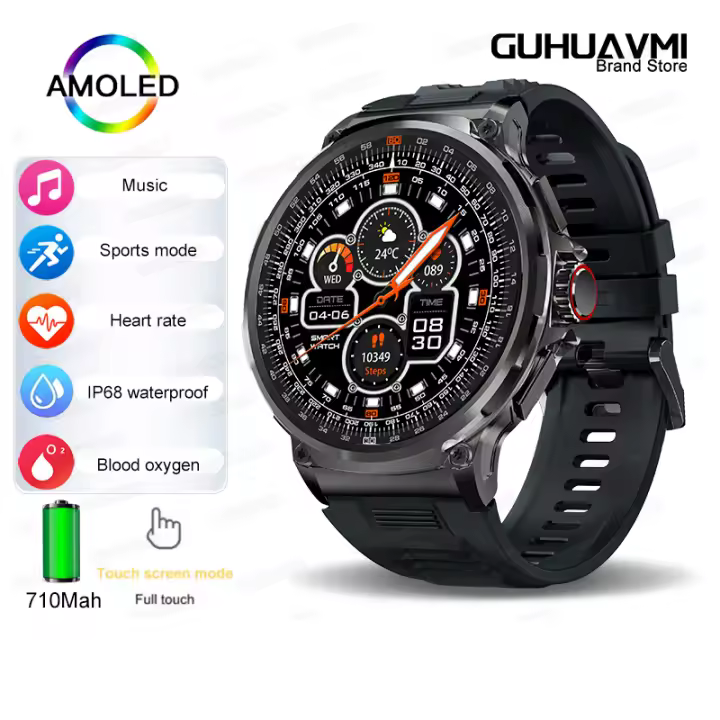 Reloj inteligente deportivo para hombre, pulsera con pantalla HD de 1,85 pulgadas, Bluetooth, llamadas, batería de 710mAh, control del ritmo cardíaco, resistente al agua, para teléfono Android e IOS - 1