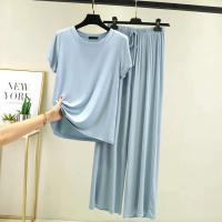En el verano de 2025, el nuevo conjunto Modal incluye hermosa ropa de dormir informal de manga corta y ropa de dormir grande para mujer M-XXL. - details 2