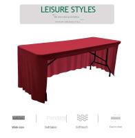 Mantel de Espandex Elástico Cubierta de Mesa para Banquete, Boda, Fiesta 6FT 8FT Ideal para Hoteles - details 1