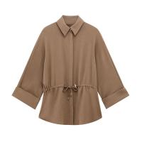Conjunto de Dos Piezas para Mujer OUWU Camisa Tipo Kimono con Cordones Top y Cintura Elástica - details 2