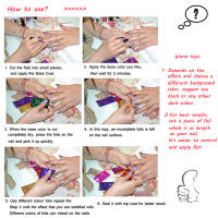 Herramientas de Manicura DIY para Uñas con láminas de Aluminio Glitter Coloridas 3D Pezón Adhesivo Gel UV Pulido Paillette Cubierta Completa Láser - details 7