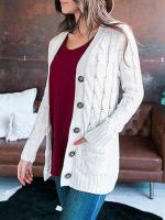 Suéter de manga larga con cuello en V para mujer, cárdigan de un solo pecho, nuevo, Otoño e Invierno - details 9