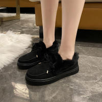 Botas de nieve de terciopelo para mujer, botines cálidos de felpa con cordones, zapatillas suaves, zapatos cómodos de algodón, invierno, 2023 - details 11