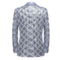 Vestido de lentejuelas para hombre, chaqueta de traje, abrigo de esmoquin para fiesta y festival - details 27