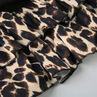 BUNO-minifalda Vintage con estampado de leopardo, faldas de capas de cintura baja, Color marrón contrastante, Fairycore, Grunge - details 10