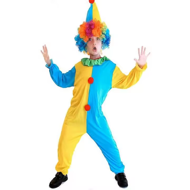 Disfraz de Halloween para niños, disfraz de payaso, conjunto de disfraz de una pieza (color aleatorio) BSSM - 1