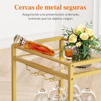 Carrito Auxiliar de 3 Niveles,Carrito de Servicio de té con Ruedas con Bloqueo,Carrito de Cocina y Alcohol para Comedor y Sala de Estar,43,2 x 30 x 81,5 cm, Marrón rústico - details 21