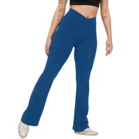 Pantalones acampanados cruzados elásticos para mujer, Leggings de Yoga, Control de barriga, cintura alta, pantalones largos de pierna ancha - details 11