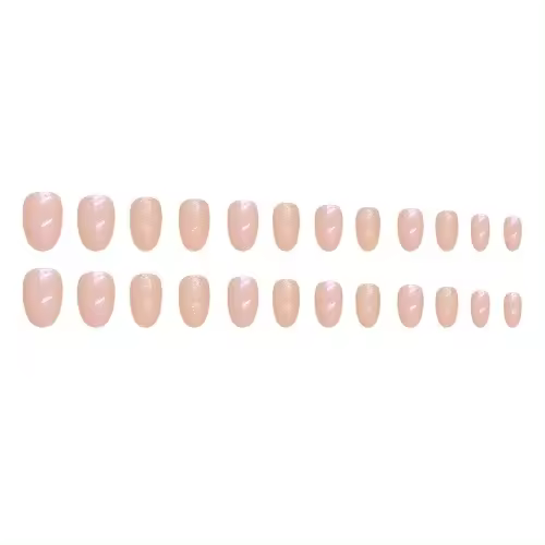 Uñas postizas francesas y minimalistas con purpurina, 24 piezas con 1 gel jelly y 1 para un look elegante y moderno. - 1