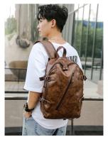 Mochila Casual Vintage de Cuero PU Suave Gran Capacidad Impermeable Bolsa de Hombro para Laptop - details 22
