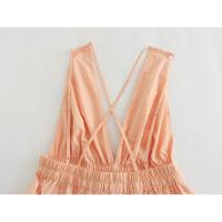 BUNO-Vestido midi con cintura y cuello en V con espalda con fugas para mujer, decoración, primavera/verano, producto nuevo, ropa informal para mujer - details 7