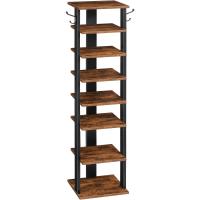 Zapatero, Estante Zapatero, Estantería para Zapatos, Mueble Zapatero de 8 Niveles, con 2 Ganchos, 50 x 28 x 113 cm, para Entrada, Dormitorio, Ahorra Espacio, Blanco - details 18