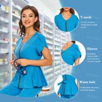 Uniformes de Spa de belleza, camisa de manga corta a la moda, bata médica de alta calidad, uniforme veterinario para mujer, chaqueta de enfermería suave superior - details 5