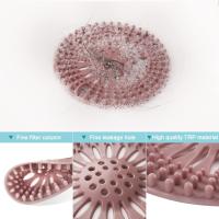 Paquete de 5 atrapapelos, cubierta de drenaje de ducha, protector de colador de fregadero, tapón de silicona para bañera, fácil de instalar y limpiar para baño, bañera y cocina - details 1
