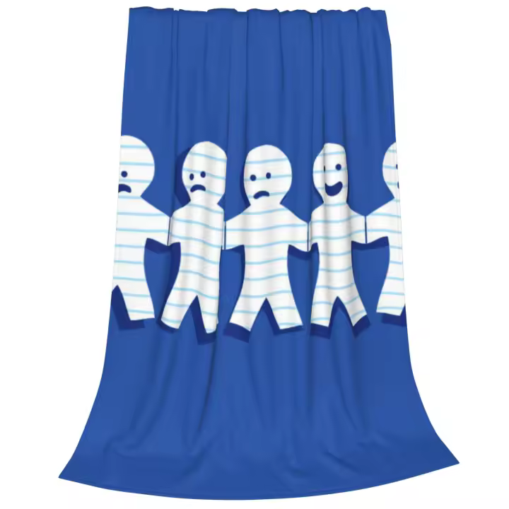 Manta de franela suave para sofá, sofá, cama, dormitorio, regalo para niños y adultos, cinco personas de papel - 1