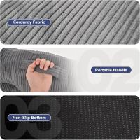Sillon Puff con relleno incluido, sofás de dos plazas con asas portátiles, sillas de salón ergonómicas, puf interior para sala de estar, dormitorio, sala de juegos, beige - details 10