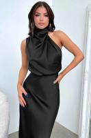Elegante Vestido de Satén de Seda de Verano de Alta Gama Vestido Largo Sin Mangas para Mujeres - details 52