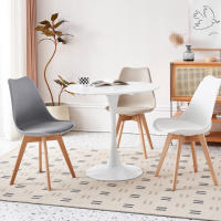 Mesa redonda blanca para cocina, comedor, sala de estar, muebles de estilo nórdico moderno, balcón pequeño, 80/110 - details 4