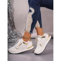 Zapatillas de deporte para mujer, nuevas y cómodas zapatillas deportivas con plataforma de cuero parcheado para correr al aire libre, informales, cómodas y a la moda - details 23